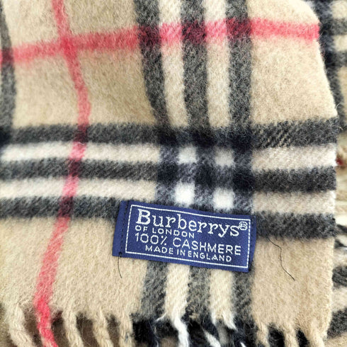 バーバリーズ BURBERRYS PURE CACHMERE フリンジマフラー メンズ