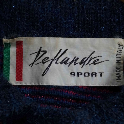 Delfrandre SPORT イタリア製 総柄 ニット ポロシャツ レディース