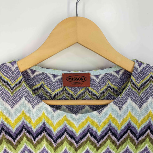 ミッソーニ MISSONI イタリア製 総柄 レーヨンシルクニット Tシャツ レディース 11