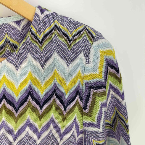 ミッソーニ MISSONI イタリア製 総柄 レーヨンシルクニット Tシャツ レディース 11