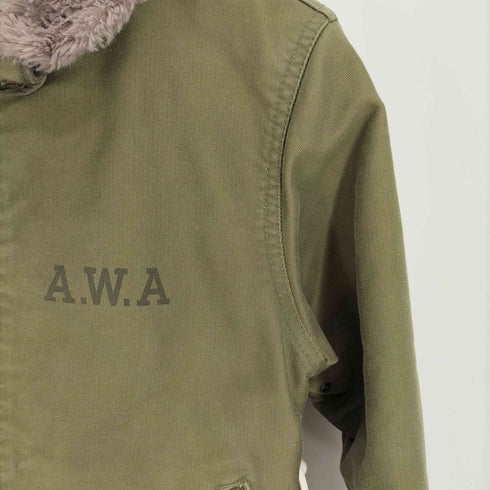 エーダブルエー A.W.A ロゴ ステンシル プリント N-1 デッキジャケット メンズ 40