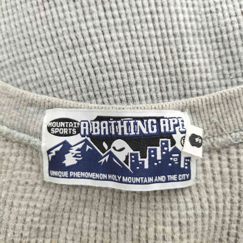 アベイシングエイプ A BATHING APE マウンテンスポーツライン ワッペンロゴ ワッフル サーマルカットソー メンズ L