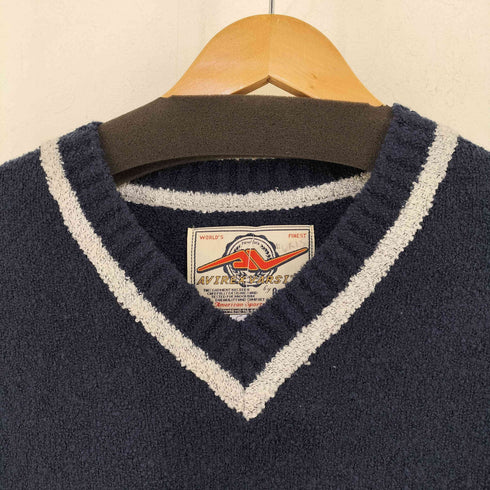 アヴィレックス AVIREX AVIREX VARSITY フロントロゴ刺繍 Vネックアクリルベスト メンズ import:XL