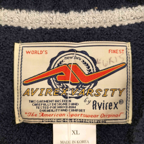 アヴィレックス AVIREX AVIREX VARSITY フロントロゴ刺繍 Vネックアクリルベスト メンズ import:XL
