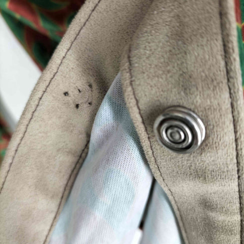 エムワイオービーエヌワイシー M.Y.O.B NYC RETRO BUTTON UP SHIRT フェイクスエード×ベルベット 切り替え カットアウトシャツ レディース FREE