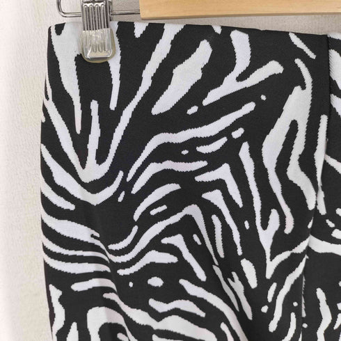 ザラ ZARA ゼブラ柄フレアパンツ レディース JPN:L