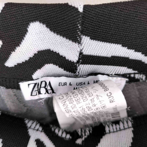 ザラ ZARA ゼブラ柄フレアパンツ レディース JPN:L