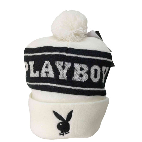 プレイボーイ PLAYBOY PL-KNCP01 ロゴ刺繍ボンボンビーニー メンズ