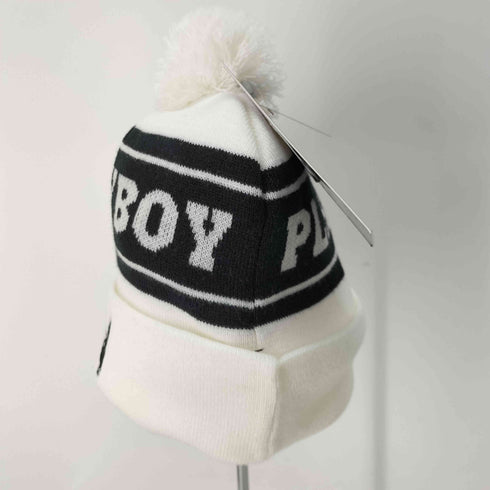 プレイボーイ PLAYBOY PL-KNCP01 ロゴ刺繍ボンボンビーニー メンズ