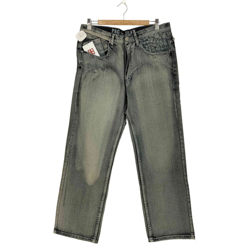 PAG JEANS DEATH KNIGHT スカル ストレートデニムパンツ メンズ