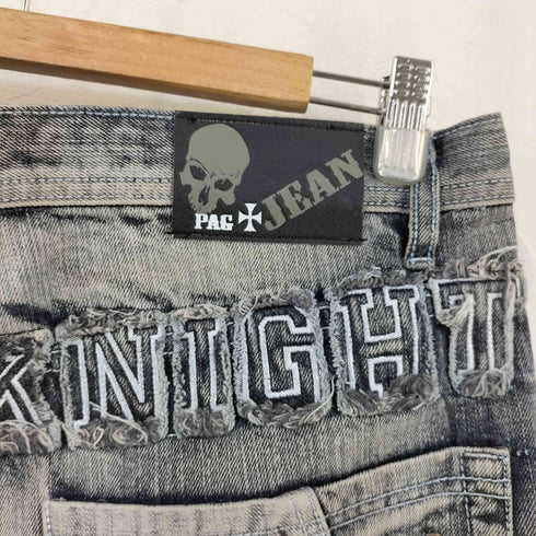 PAG JEANS DEATH KNIGHT スカル ストレートデニムパンツ メンズ