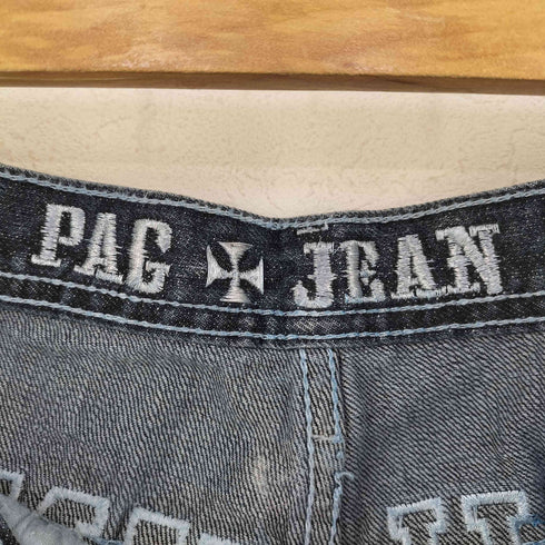 PAG JEANS DEATH KNIGHT スカル ストレートデニムパンツ メンズ