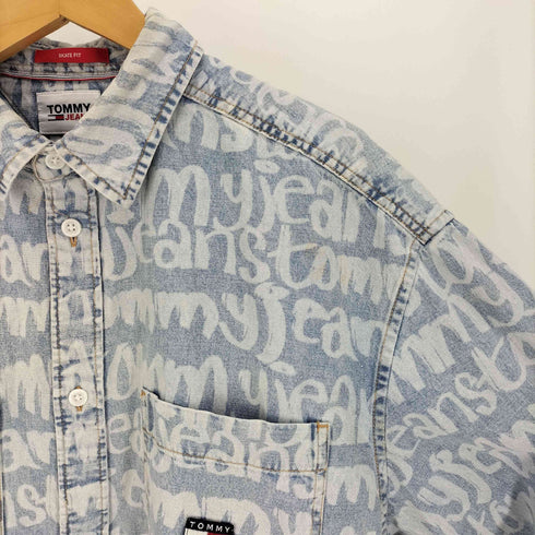 トミージーンズ tommy jeans SKATE FIT ジャガード デニム シャツ メンズ import:L