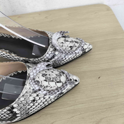 CAVALLI CLASS MADE IN ITALY パイソン柄 VIBRAMソール ヒールパンプス レディース JPN:39