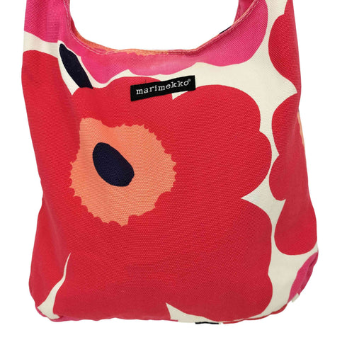 マリメッコ marimekko ウニッコレッド キャンバスショルダーバッグ レディース