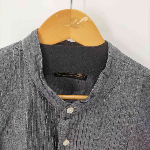 ラングラー Wrangler フロントプリーツデザイン ノーカラー L/S シャツ レディース JPN:M