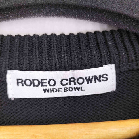 ロデオクラウンズワイドボウル RCWB/RODEO CROWNS WIDE BOWL スクリプトデニムロゴニットトップス レディース FREE