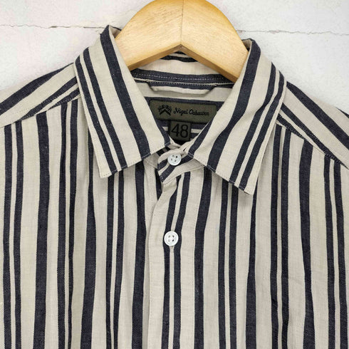 ナイジェルケーボン NIGEL CABOURN リネン100 ストライプロングシャツ メンズ JPN:48