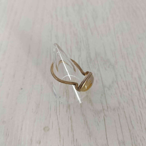 ODUL moon walk ring 925刻印 ゴールデンルチルクォーツリング レディース 8号