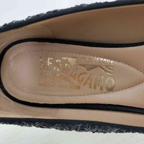 サルヴァトーレフェラガモ Salvatore Ferragamo リボン付きスパンコールパンツ レディース 5