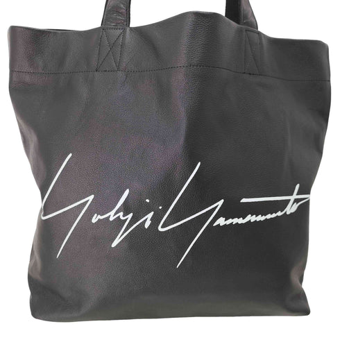 ヨウジヤマモト Yohji Yamamoto シグネチャーロゴカウレザートートバッグ メンズ