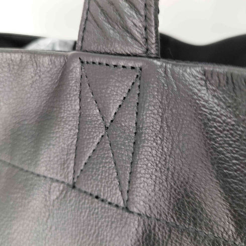 ヨウジヤマモト Yohji Yamamoto シグネチャーロゴカウレザートートバッグ メンズ