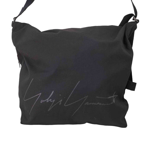 ヨウジヤマモト Yohji Yamamoto シグネチャーロゴキャンバスメッセンジャーバッグ メンズ ONE SIZE