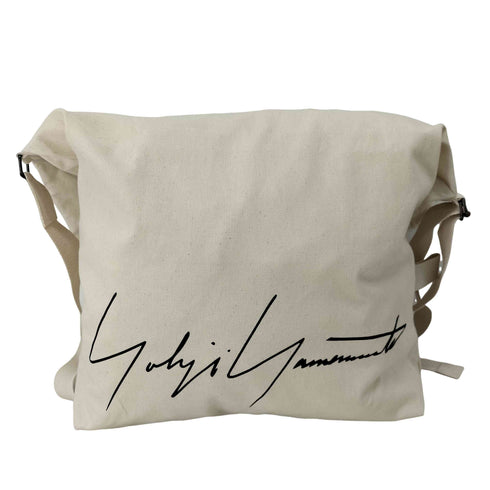 ヨウジヤマモト Yohji Yamamoto シグネチャーロゴキャンバスメッセンジャーバッグ メンズ ONE SIZE