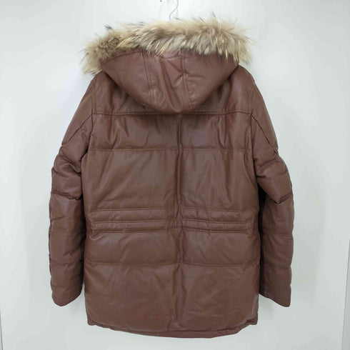 メイルアンドコー MALE & Co. 毛皮フード付きレザーダウンコート レディース JPN:52