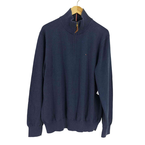トミーヒルフィガー TOMMY HILFIGER メランジコットンハーフジップニット メンズ import:XL