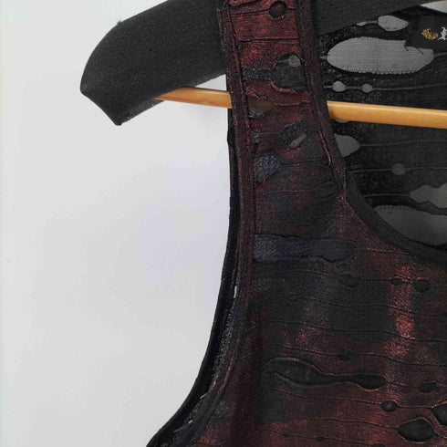 roi frant ダメージ加工デザインタンクトップ メンズ
