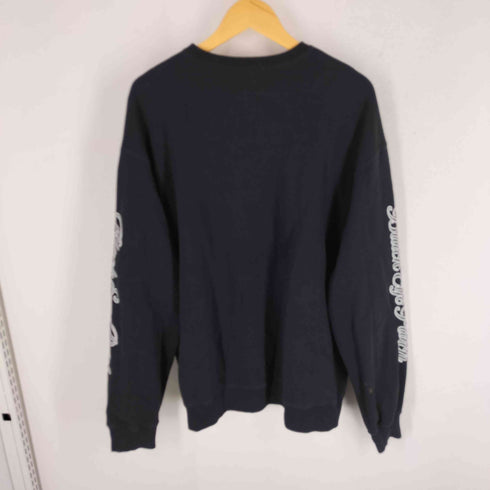 ザブラックアイパッチ THE BLACK EYE PATCH 取扱注意 刺繍ロゴ 袖プリント クルーネックスウェット メンズ JPN:XL