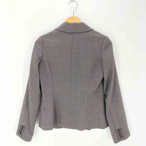 Vahiya hollow flight wear 裏地レオパードテーラードジャケット ウールシルク レディース JPN:M