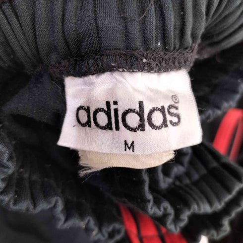 アディダス adidas 万国旗 トレフォイル刺繍 サテン トラックパンツ メンズ M