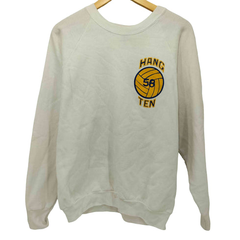 フルーツオブザルーム FRUIT OF THE LOOM 80-90s USA製 HANG TEN チームプリント 裏起毛 コットポリ スウェット メンズ JPN:L