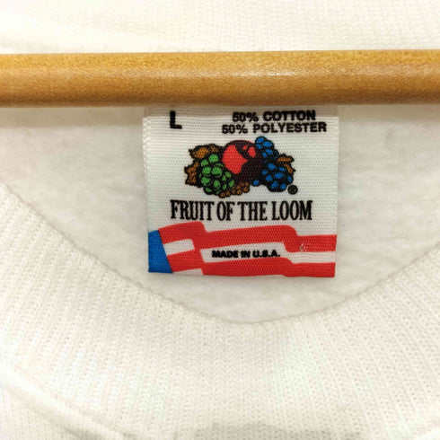フルーツオブザルーム FRUIT OF THE LOOM 80-90s USA製 HANG TEN チームプリント 裏起毛 コットポリ スウェット メンズ JPN:L