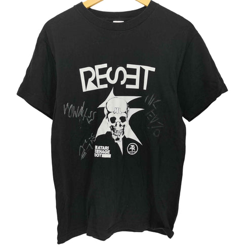 前面プリント クルーネックバンドTシャツ サイン入り メンズ