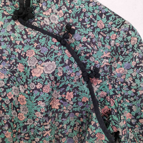 花柄 チャイナS/S シャツ レディース