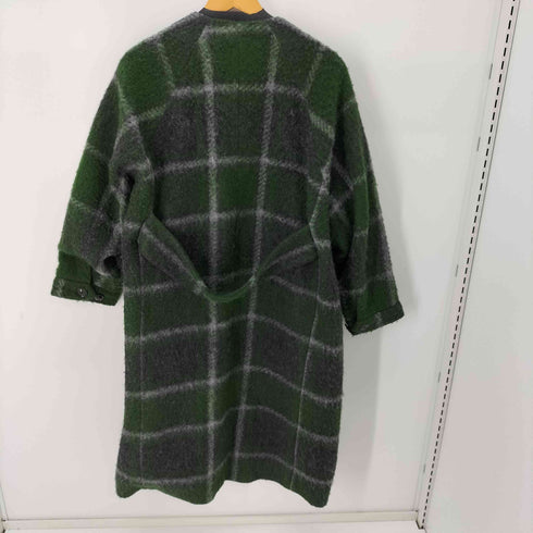 ビームスボーイ BEAMS BOY スライバー タータンチェック ノーカラー コート レディース
