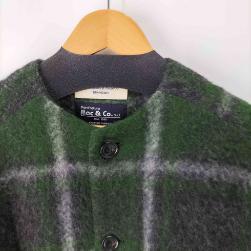 ビームスボーイ BEAMS BOY スライバー タータンチェック ノーカラー コート レディース
