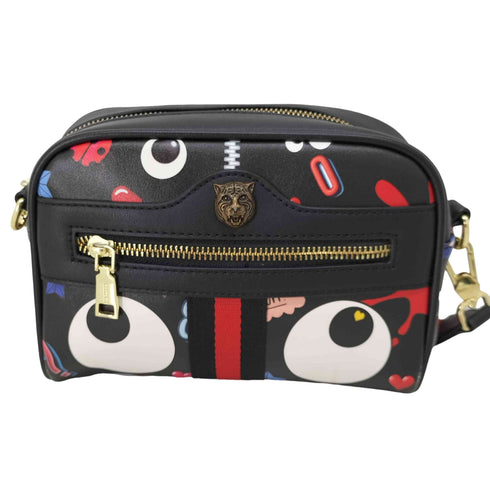 EYE THEME 総柄ショルダーバック レザー レディース