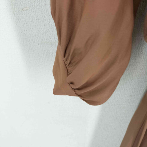 ユナイテッドアローズグリーンレーベルリラクシング UNITED ARROWS green label relaxing CS PE スタンド ネック ギャザー ワンピース レディース JPN:38