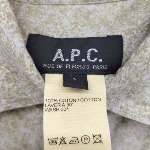 アーペーセー A.P.C. 総柄 コットン S/S ワークシャツ メンズ JPN:1
