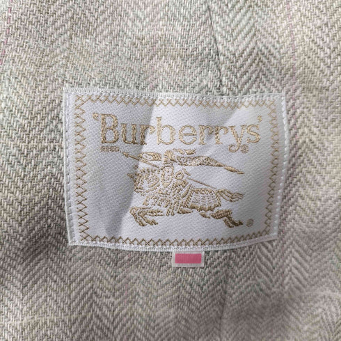 バーバリーズ BURBERRYS 90S 白タグ ヘリンボーン ダブルブレスト テーラードジャケット レディース 11AR