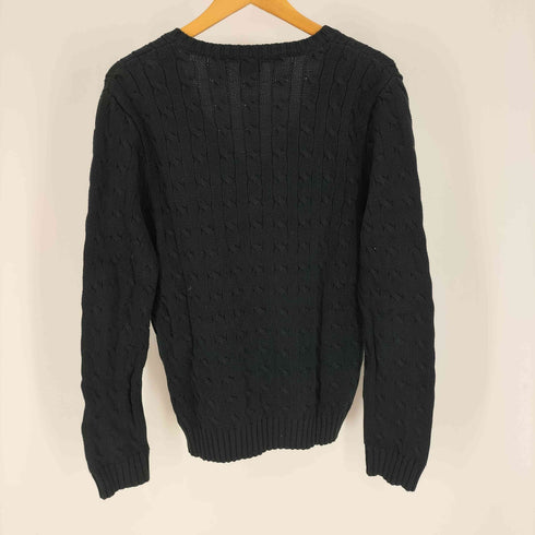 ラルフローレンスポーツ RALPH LAUREN SPORT ポニー 刺繍 Vネック コットン ケーブルニット レディース import:XL