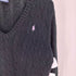 ラルフローレンスポーツ RALPH LAUREN SPORT ポニー 刺繍 Vネック コットン ケーブルニット レディース import:XL