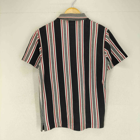 ixi:z ストライプコットンハーフジップS/S ポロシャツ メンズ JPN:M