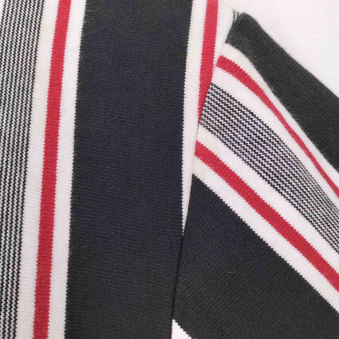 ixi:z ストライプコットンハーフジップS/S ポロシャツ メンズ JPN:M