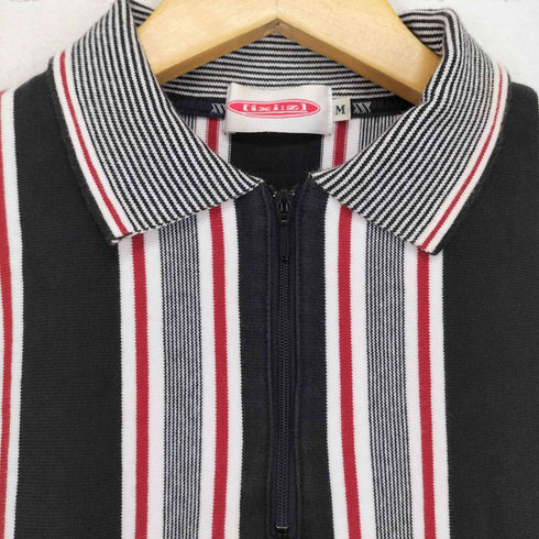 ixi:z ストライプコットンハーフジップS/S ポロシャツ メンズ JPN:M