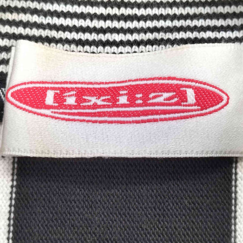 ixi:z ストライプコットンハーフジップS/S ポロシャツ メンズ JPN:M